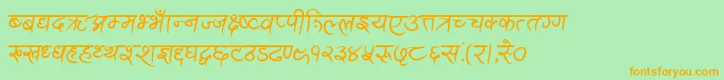 AnandaAkchyarBold Font – Orange Fonts on Green Background