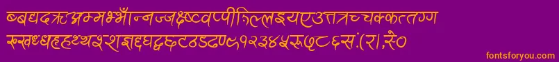 AnandaAkchyarBold Font – Orange Fonts on Purple Background