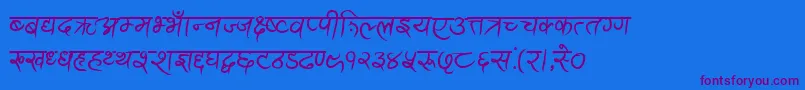 AnandaAkchyarBold Font – Purple Fonts on Blue Background