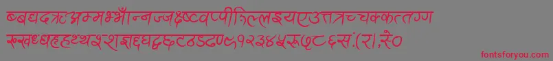AnandaAkchyarBold Font – Red Fonts on Gray Background