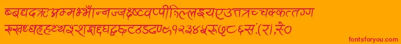 フォントAnandaAkchyarBold – オレンジの背景に赤い文字