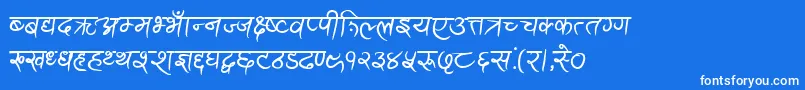 フォントAnandaAkchyarBold – 青い背景に白い文字