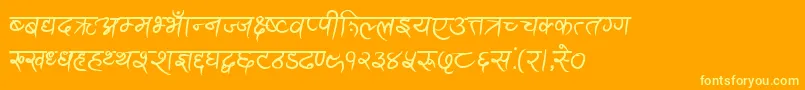 AnandaAkchyarBold Font – Yellow Fonts on Orange Background