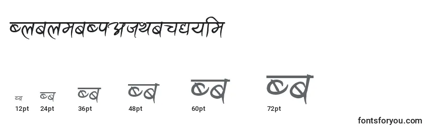 AnandaAkchyarBold Font Sizes