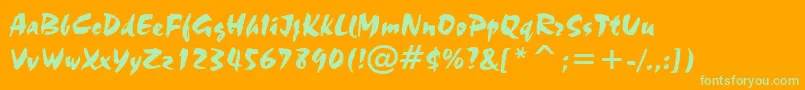 Tt1153m Font – Green Fonts on Orange Background