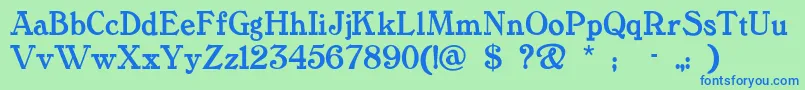 Tanglewo Font – Blue Fonts on Green Background