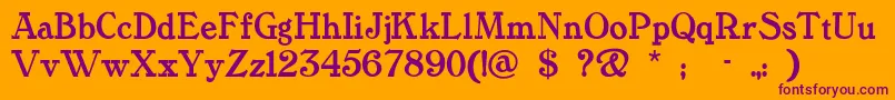 Tanglewo Font – Purple Fonts on Orange Background