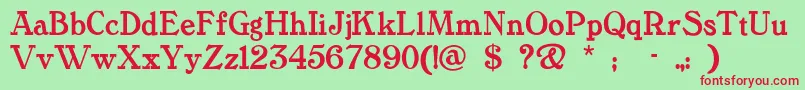 Tanglewo Font – Red Fonts on Green Background