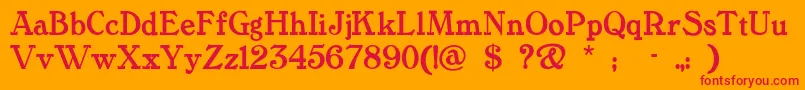 Tanglewo Font – Red Fonts on Orange Background