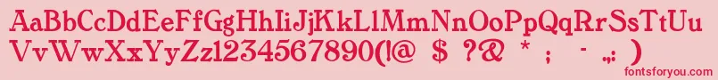 Tanglewo Font – Red Fonts on Pink Background