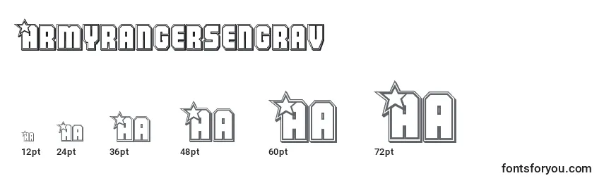 Размеры шрифта Armyrangersengrav