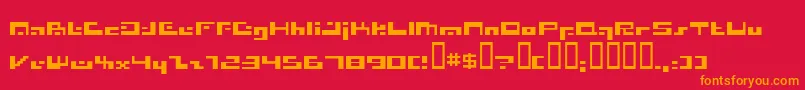 フォントIrresistor – 赤い背景にオレンジの文字