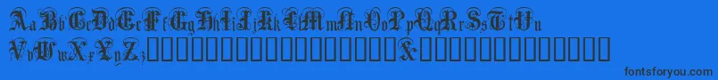 AngloText Font – Black Fonts on Blue Background