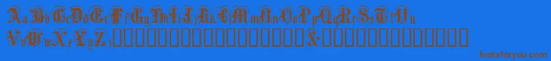 AngloText Font – Brown Fonts on Blue Background