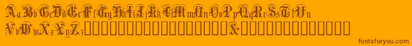 AngloText-Schriftart – Braune Schriften auf orangefarbenem Hintergrund