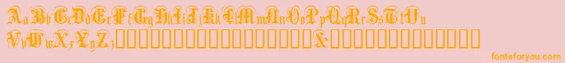 AngloText Font – Orange Fonts on Pink Background