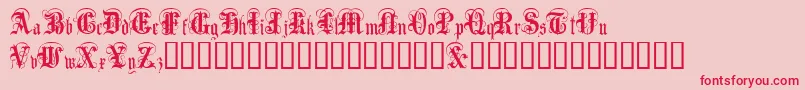 AngloText-Schriftart – Rote Schriften auf rosa Hintergrund