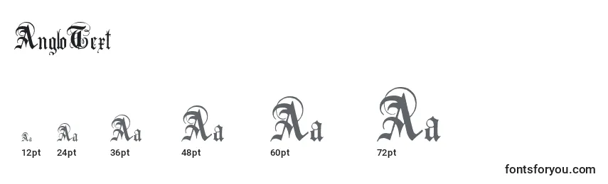 Größen der Schriftart AngloText