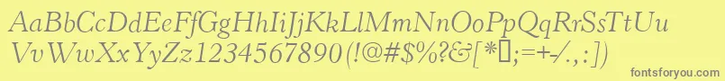 HastingsItalic Font – Gray Fonts on Yellow Background