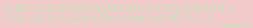 HastingsItalic Font – Green Fonts on Pink Background