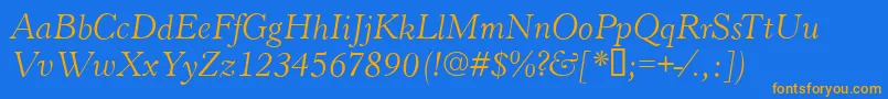 HastingsItalic Font – Orange Fonts on Blue Background