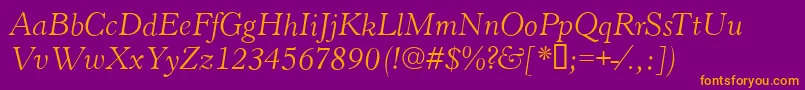 HastingsItalic Font – Orange Fonts on Purple Background