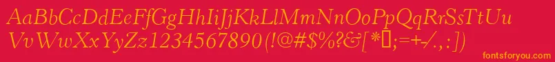 HastingsItalic Font – Orange Fonts on Red Background
