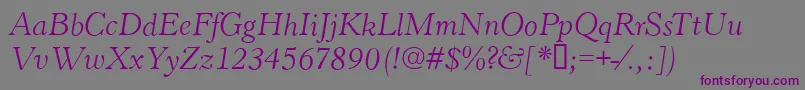 HastingsItalic Font – Purple Fonts on Gray Background