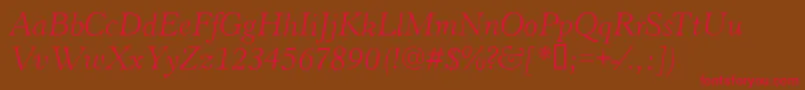 HastingsItalic Font – Red Fonts on Brown Background
