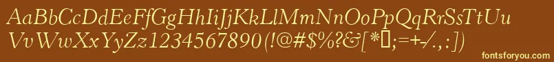 More about HastingsItalic Font HastingsItalic Font – Yellow Fonts on Brown Background