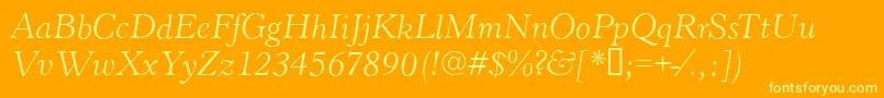 HastingsItalic Font – Yellow Fonts on Orange Background