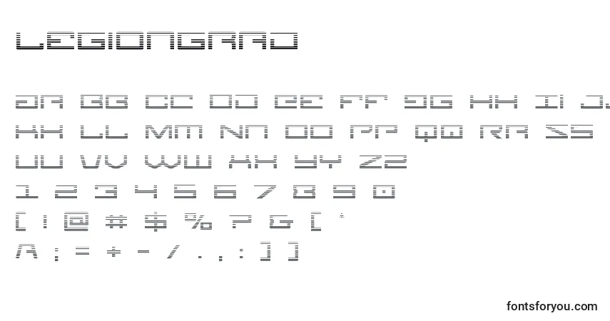 Schriftart Legiongrad – Alphabet, Zahlen, spezielle Symbole