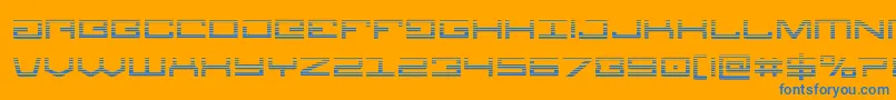 Legiongrad Font – Blue Fonts on Orange Background
