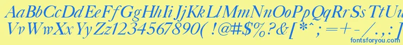 TitleItalic Font – Blue Fonts on Yellow Background
