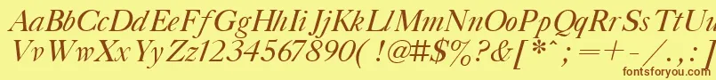 TitleItalic Font – Brown Fonts on Yellow Background