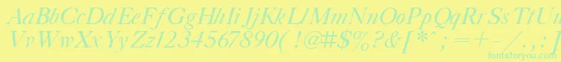 TitleItalic Font – Green Fonts on Yellow Background