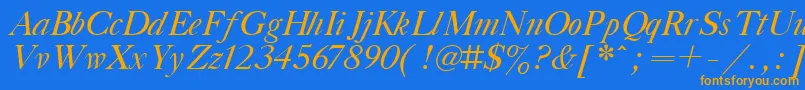 TitleItalic Font – Orange Fonts on Blue Background