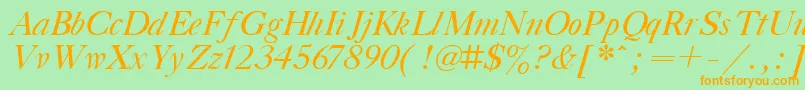 TitleItalic Font – Orange Fonts on Green Background