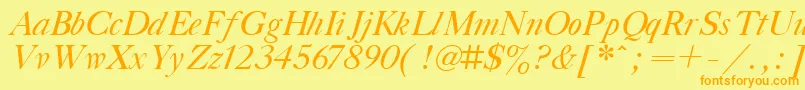 TitleItalic Font – Orange Fonts on Yellow Background