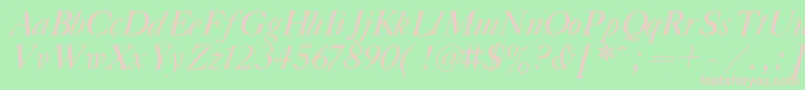 Police TitleItalic – polices roses sur fond vert
