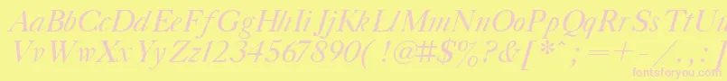 TitleItalic Font – Pink Fonts on Yellow Background