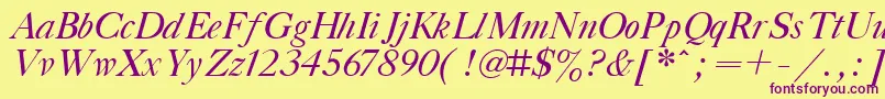 TitleItalic Font – Purple Fonts on Yellow Background