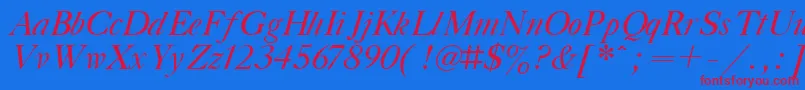 TitleItalic Font – Red Fonts on Blue Background