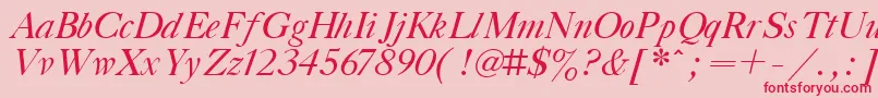 TitleItalic Font – Red Fonts on Pink Background