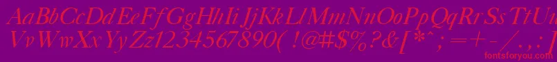 TitleItalic Font – Red Fonts on Purple Background