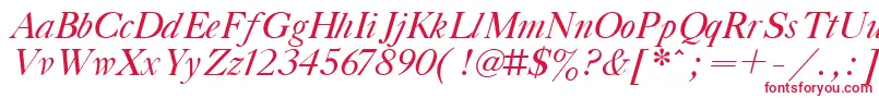 Czcionka TitleItalic – czerwone czcionki na białym tle