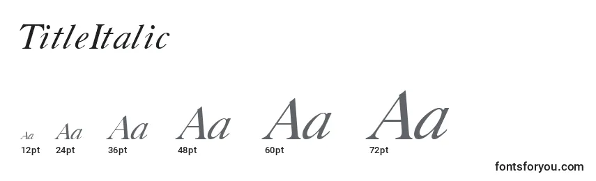 Размеры шрифта TitleItalic
