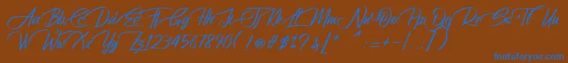 AtziluthScript Font – Blue Fonts on Brown Background