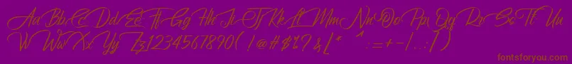 AtziluthScript Font – Brown Fonts on Purple Background