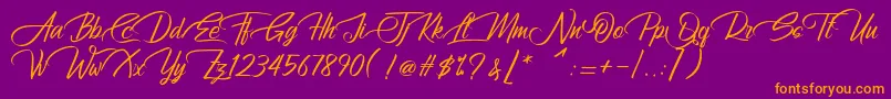 AtziluthScript Font – Orange Fonts on Purple Background